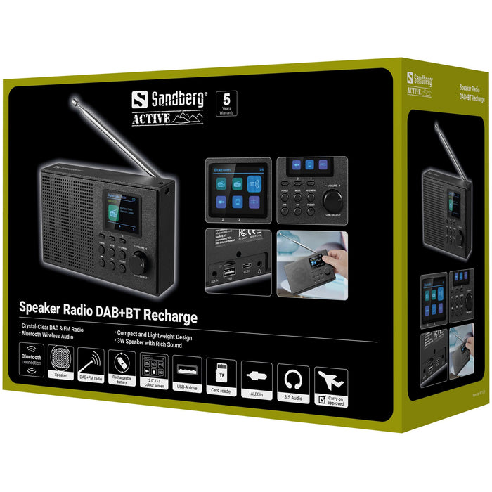 EAN 5705730421396 - Sandberg 421-39 radio Portátil Analógico y digital Negro imagen 8