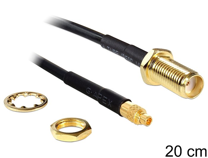 EAN 4043619885800 - DeLOCK 88580 cable coaxial 0,2 m SMA MMCX Negro imagen 1