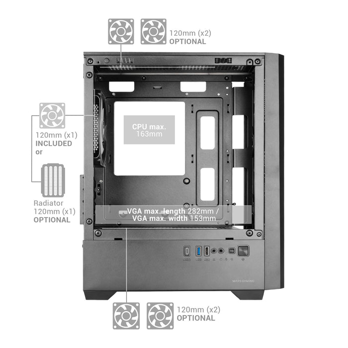 EAN 8435693114420 - Mars Gaming MCVECTORW carcasa de ordenador Mini Tower Blanco imagen 8