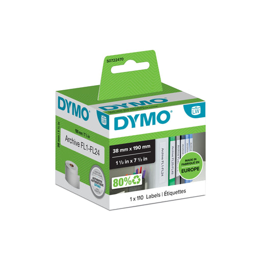 EAN 5411313990189 - DYMO LW - Small Lever Arch File Labels - 38 x 190 mm - S0722470 Blanco Etiqueta para impresora autoadhesi imagen 1