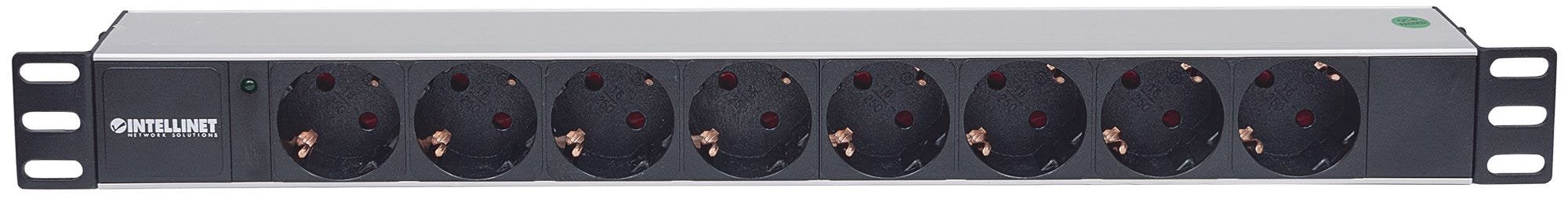 EAN 0766623714037 - Intellinet 714037 unidad de distribución de energía (PDU) 8 salidas AC 1U Aluminio, Negro imagen 3