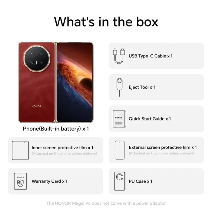 EAN 6936520897582 - Honor MAGIC V6 16,6 cm (6.52") Ranura híbrida Dual SIM 5G USB Tipo C 16 GB 512 GB 6660 mAh Rojo imagen 2