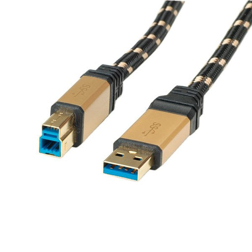 EAN 7611990125418 - ROLINE 11.02.8900 cable USB USB 3.2 Gen 1 (3.1 Gen 1) 0,8 m USB A USB B Negro, Oro imagen 2