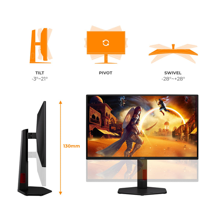EAN 4038986143462 - AOC G4 25G4ZR pantalla para PC 62,2 cm (24.5") 1920 x 1080 Pixeles LCD Negro, Rojo imagen 4
