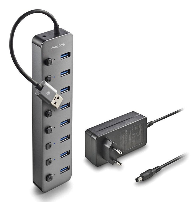 EAN 8435430624397 - NGS IHUB 8 USB 2.0 Type-A 5000 Mbit/s Gris imagen 3