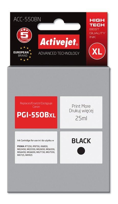 EAN 5901443017608 - Activejet ACC-550BN cartucho de tinta 1 pieza(s) Compatible Alto rendimiento (XL) Negro imagen 2