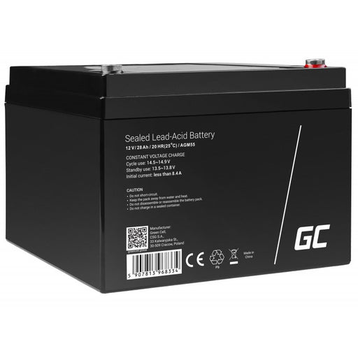 EAN 5907813968334 - Green Cell AGM55 batería de vehículos AGM (Separador de fibra de vidrio absorbente) 28 Ah 12 V imagen 2