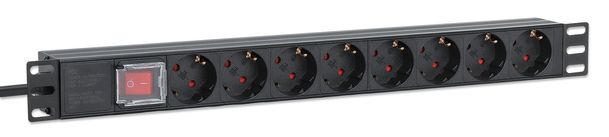 EAN 0766623715126 - Intellinet 715126 unidad de distribución de energía (PDU) 8 salidas AC 1U Aluminio imagen 2