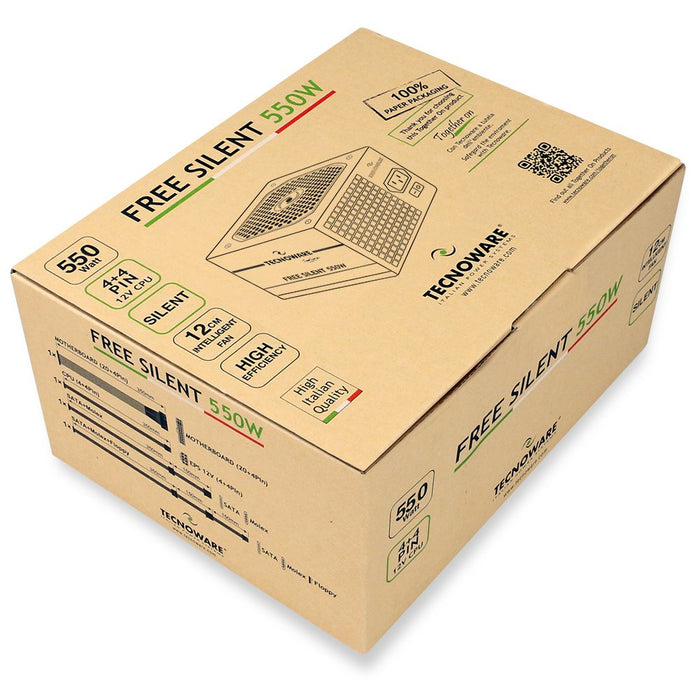 EAN 8026475175618 - Tecnoware FAL550FS12 unidad de fuente de alimentación 550 W 20+4 pin ATX ATX Negro imagen 9