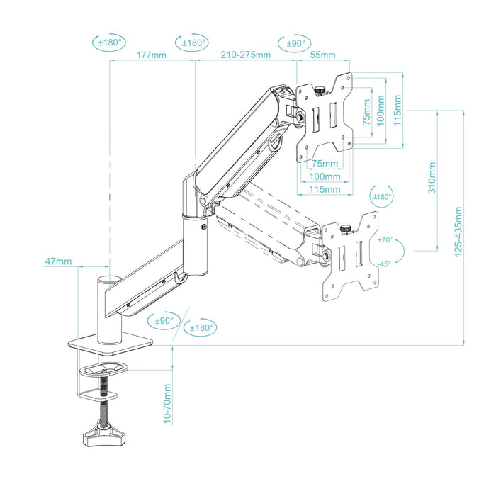 EAN 8433281017849 - TooQ DB1340TNR-B soporte para monitor 86,4 cm (34") Escritorio imagen 5