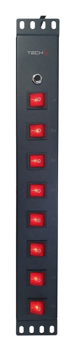 EAN 8059018367829 - Techly I-CASE STRIP-815I unidad de distribución de energía (PDU) 8 salidas AC 1.5U Negro imagen 7