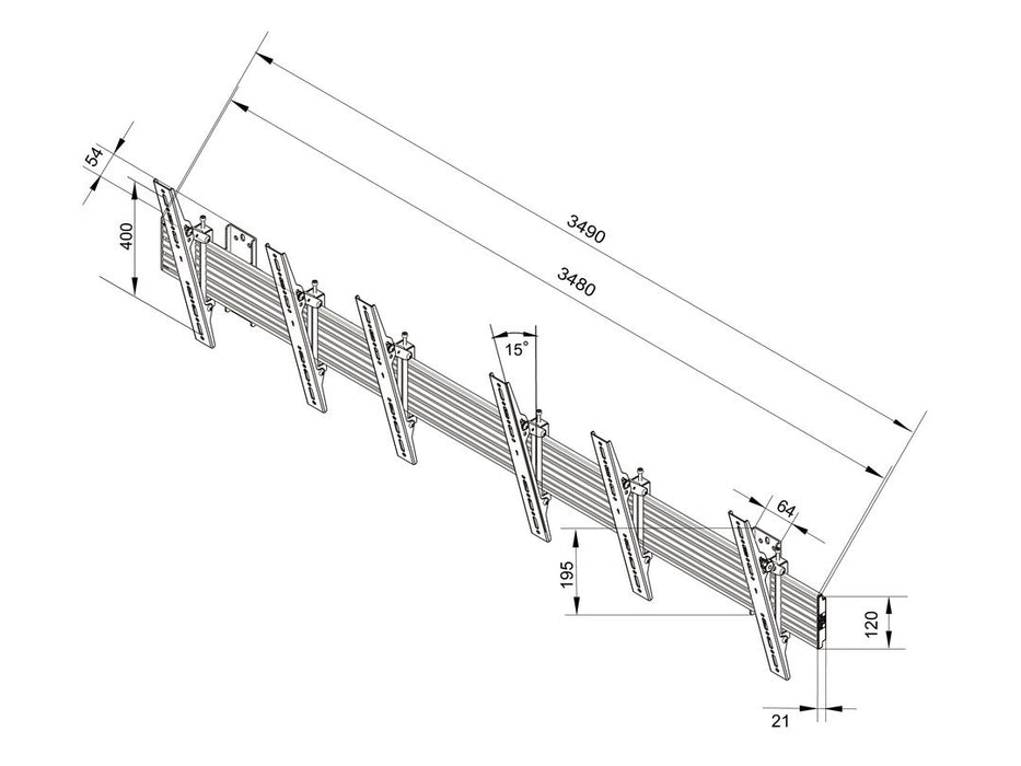 EAN 7350073734078 - Multibrackets 4078 soporte para pantalla de señalización 165,1 cm (65") Negro imagen 9