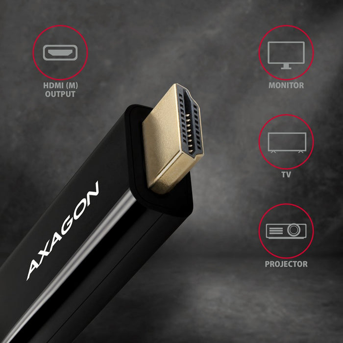 EAN 8595247906083 - Axagon RVD-HI14C2 adaptador de cable de vídeo 1,8 m HDMI tipo A (Estándar) DisplayPort Negro imagen 3