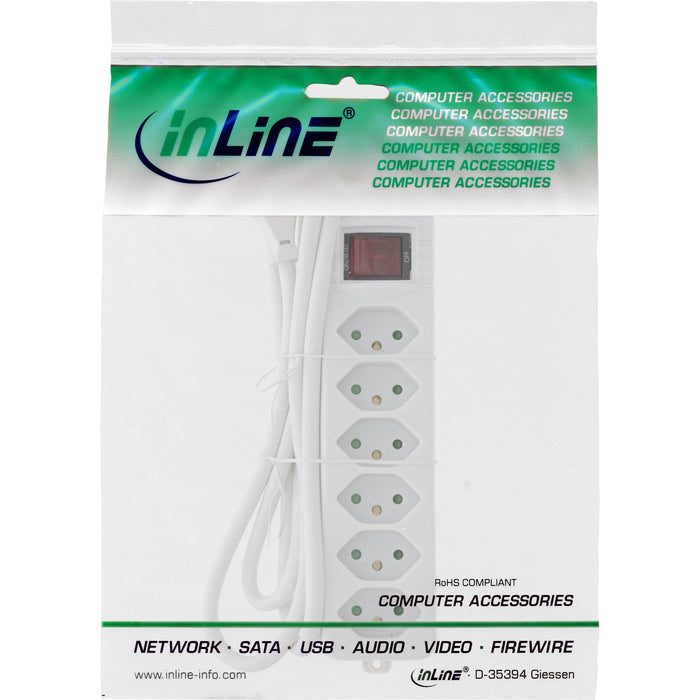 EAN 4043718299942 - InLine 16451X base múltiple 1,5 m 6 salidas AC Interior Blanco imagen 3