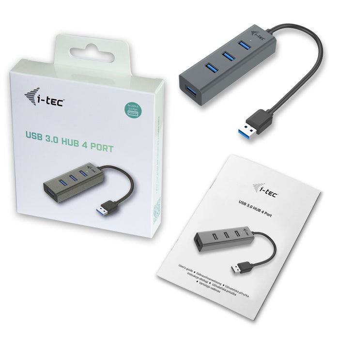 EAN 8595611702259 - i-tec Metal U3HUBMETAL403 hub de interfaz USB 3.2 Gen 1 (3.1 Gen 1) Type-A 5000 Mbit/s Gris imagen 4