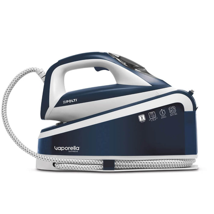EAN 8007411012396 - Polti Vaporella Express VE30.10 2200 W 1,6 L Suela de cerámica Azul, Blanco imagen 1