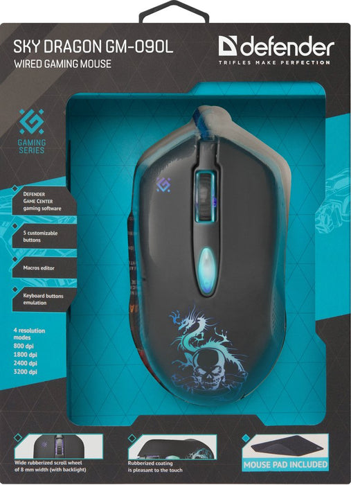 EAN 4714033520904 - Defender GM-090L ratón Juego mano derecha USB tipo A Óptico 3200 DPI imagen 4