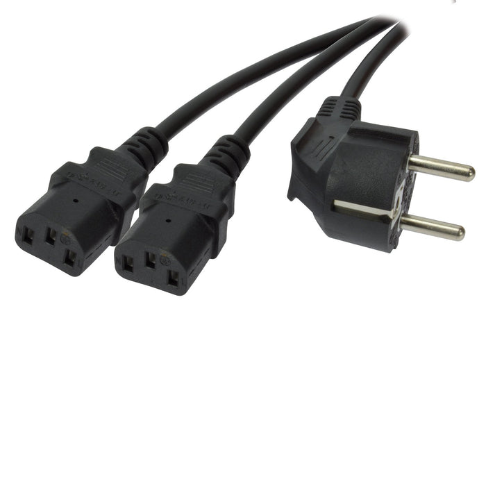 EAN 3700224742058 - MCL MC909-3M cable de transmisión Negro Enchufe tipo E Acoplador C13 2 x imagen 1