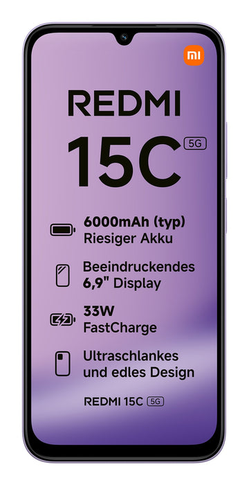 EAN 6932554459567 - Xiaomi Redmi 15C 17,5 cm (6.9") 5G USB Tipo C 4 GB 128 GB 6000 mAh Púrpura imagen 2