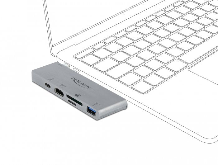 EAN 4043619877454 - DeLOCK 87745 base para portátil y replicador de puertos USB 3.2 Gen 1 (3.1 Gen 1) Type-C Gris imagen 3