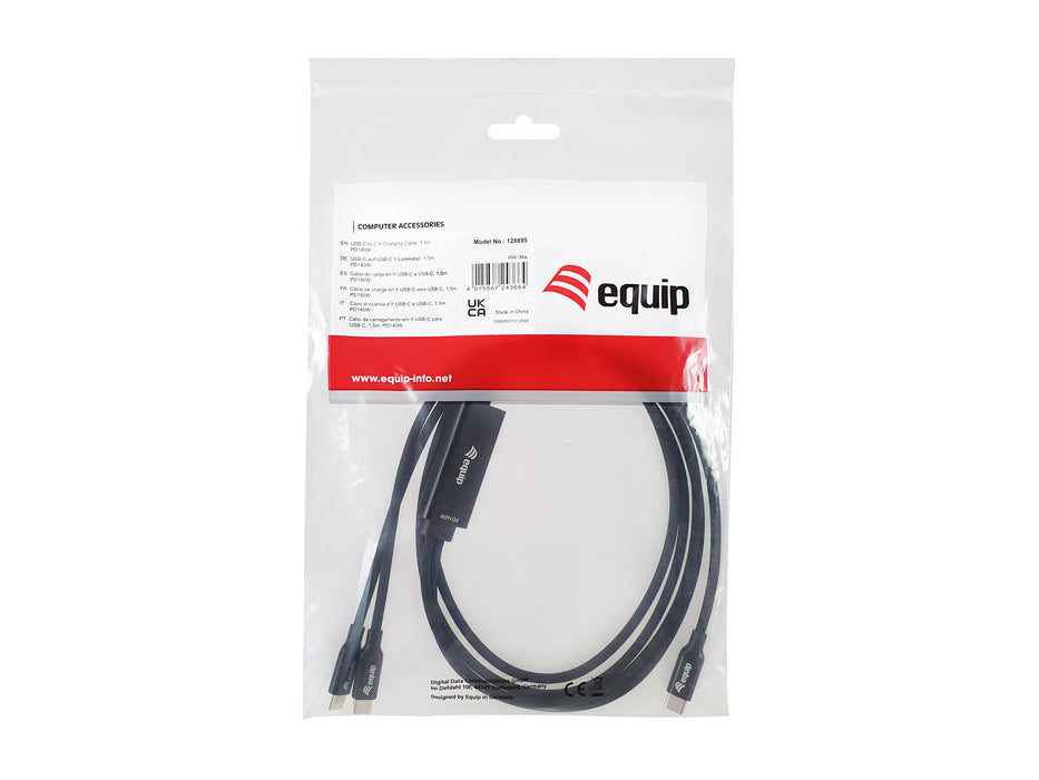 EAN 4015867243664 - Equip 128895 cable USB USB 2.0 1,5 m USB C 2 x USB C Negro imagen 5