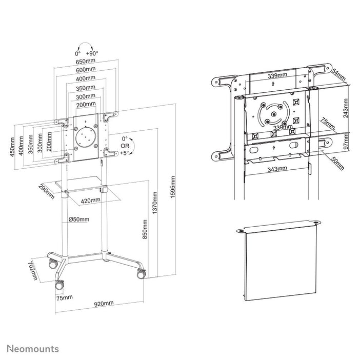EAN 8717371448073 - Neomounts NS-M1250WHITE soporte para monitor 177,8 cm (70") Piso Blanco imagen 16