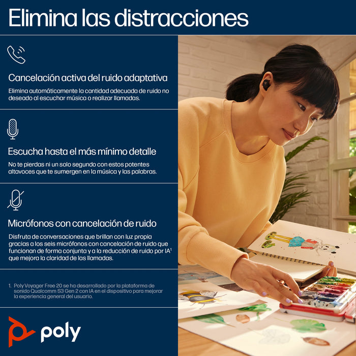 EAN 198122945344 - HP Poly Voyager Free 20 Gray Earbuds +Basic Charge Case Customer Special 1 Inalámbrico Dentro de oído Llam imagen 5