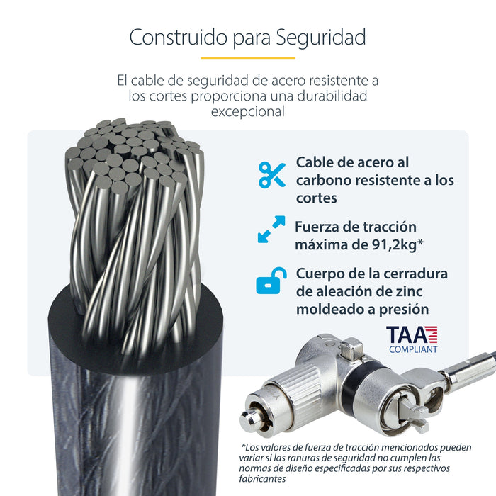 EAN 0065030908412 - StarTech.com UNIVKA25-LAPTOP-LOCK cable antirrobo Negro 2 m imagen 18