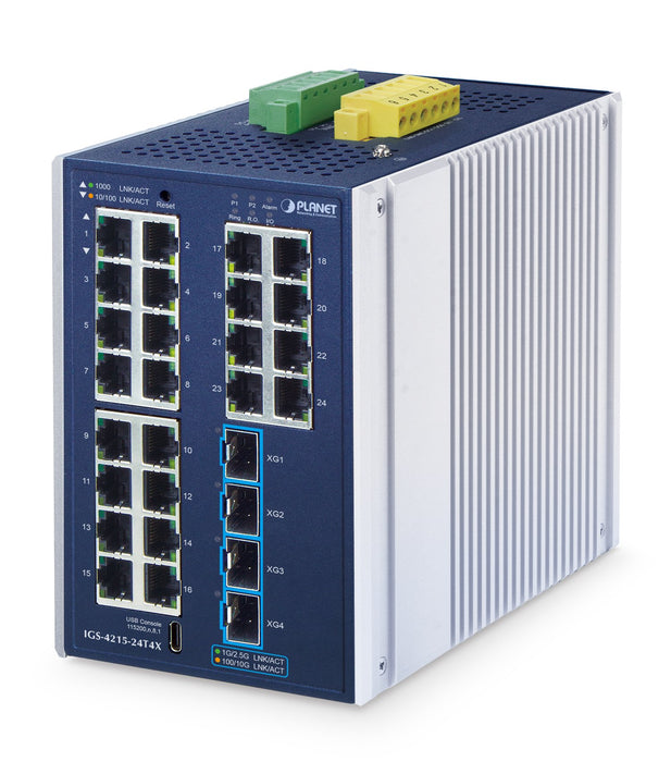 EAN 4711605288255 - PLANET Industrial L2+ 24-Port Managed Switch IGS-4215-24T4X Gestionado L2+ Gigabit Ethernet (10/100/1000) imagen 1