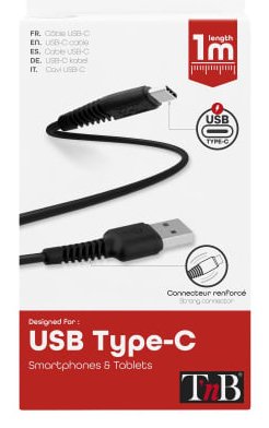 EAN 3303170093061 - T'nB TCUSB01BK cable USB 1 m USB A USB C 18 W Negro imagen 3