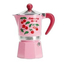 EAN 8006363100755 - Bialetti RAINBOW Cafetera italiana 0,15 L Verde, Rosa, Rojo, Acero inoxidable imagen 1