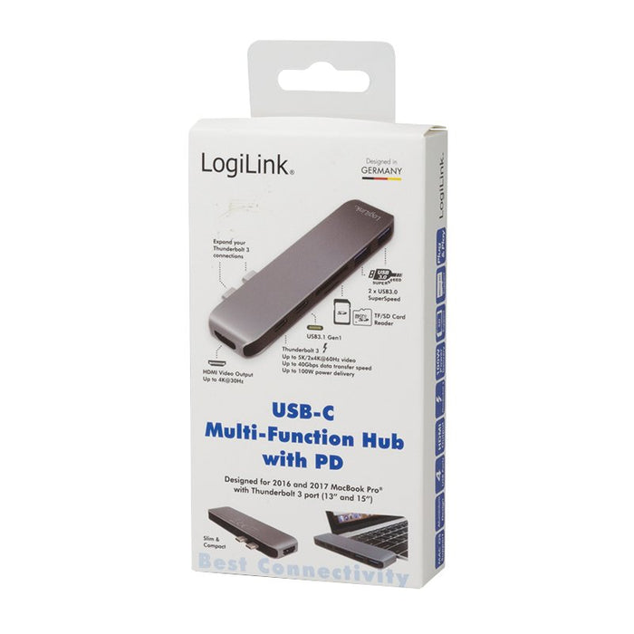 EAN 4052792048469 - LogiLink UA0302 base para portátil y replicador de puertos USB 3.2 Gen 1 (3.1 Gen 1) Type-C Aluminio, Neg imagen 2