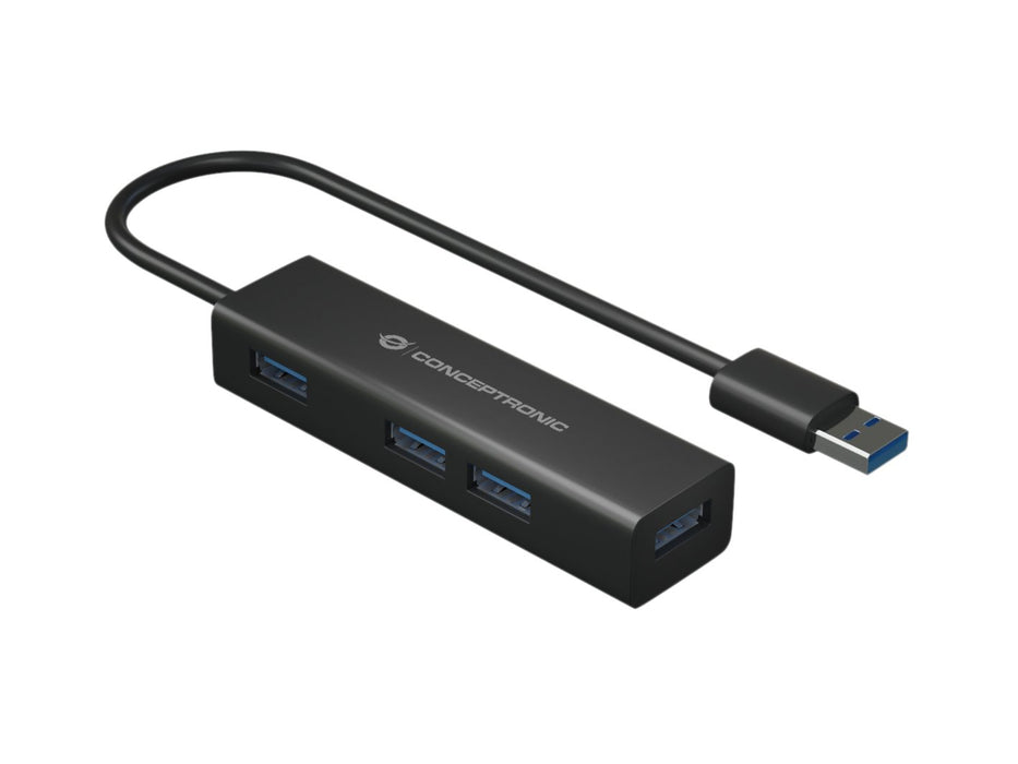 EAN 4015867225547 - Conceptronic HUBBIES06B hub de interfaz USB 3.2 Gen 1 (3.1 Gen 1) Type-A 5000 Mbit/s Negro imagen 3