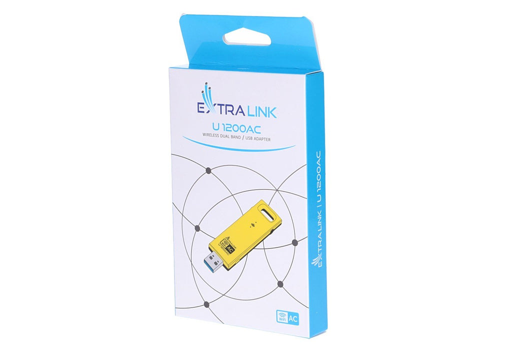 EAN 5902560369991 - Extralink U1200AC AC1200 DUAL BAND WIRELESS USB ADAPTER aparato USB Amarillo Ventilador imagen 4