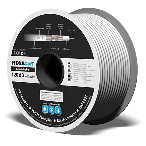 EAN 4046173105230 - Megasat 100189 cable coaxial 100 m Blanco imagen 2