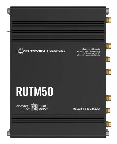 EAN 4779051840540 - Teltonika RUTM50 router inalámbrico Gigabit Ethernet Doble banda (2,4 GHz / 5 GHz) 5G Negro imagen 1