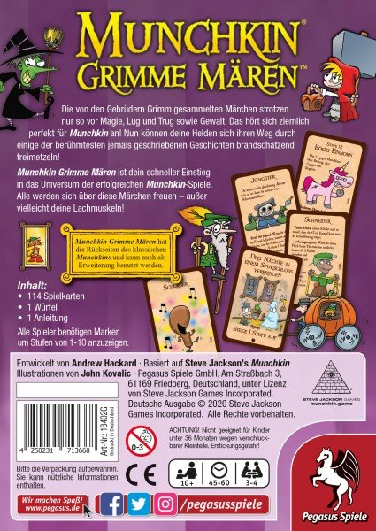 EAN 4250231713668 - Pegasus Munchkin Grimme Mären Juego de mesa Interpretación de roles imagen 4