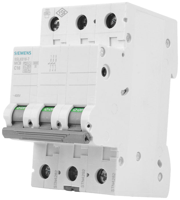EAN 4001869388762 - Siemens 5SL63167 5SL6316-7 Leitungsschutzschalter 3polig 16 A 400 V corta circuito 3 imagen 3