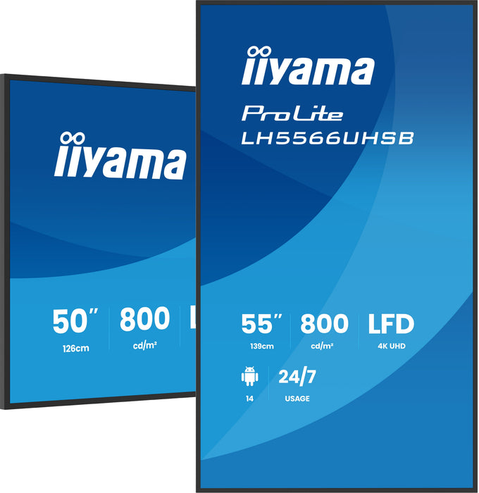 EAN 4948570128228 - iiyama LH5566UHSB-B1AG pantalla de señalización Pantalla plana para señalización digital 139,7 cm (55") L imagen 4