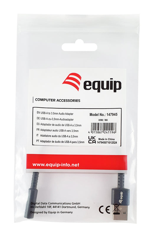 EAN 4015867241196 - Equip 147945 cable de audio 0,15 m 3,5mm USB tipo A Negro imagen 2