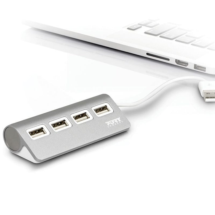 EAN 3567049001209 - Port Designs 900120 hub de interfaz USB 2.0 480 Mbit/s Gris, Blanco imagen 4