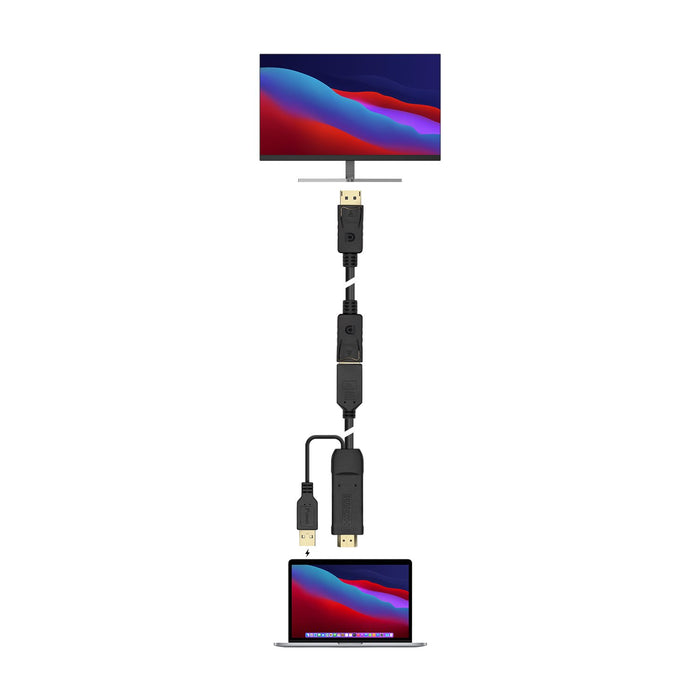 EAN 8436574707373 - AISENS A122-0642 adaptador de cable de vídeo 0,1 m HDMI tipo A (Estándar) DisplayPort + USB Type-A imagen 4