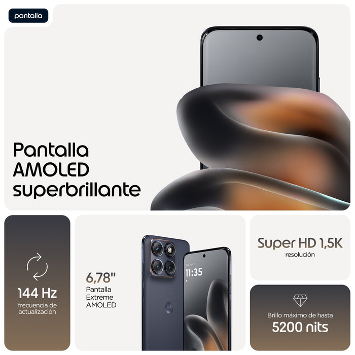 EAN 8033779085277 - Motorola edge 70 fusion 17,2 cm (6.78") SIM doble Android 16.0 5G USB Tipo C 8 GB 256 GB 5200 mAh Negro imagen 7