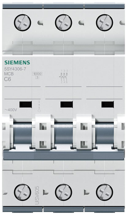 EAN 4001869181912 - Siemens 5SY43067 5SY4306-7 Leitungsschutzschalter 6 A 230 V, 400 V corta circuito 3 imagen 2