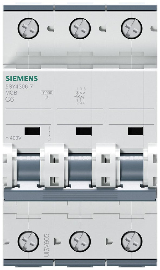 EAN 4001869181912 - Siemens 5SY43067 5SY4306-7 Leitungsschutzschalter 6 A 230 V, 400 V corta circuito 3 imagen 2