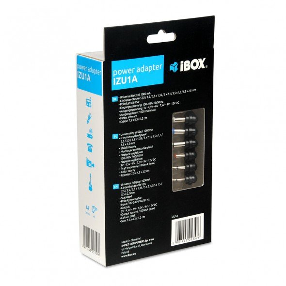 EAN 5901443053576 - iBox IZU1A adaptador e inversor de corriente Interior Negro imagen 5