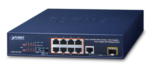 EAN 4711605283106 - PLANET FGSD-1011HP switch No administrado Gigabit Ethernet (10/100/1000) Energía sobre Ethernet (PoE) 1U  imagen 1