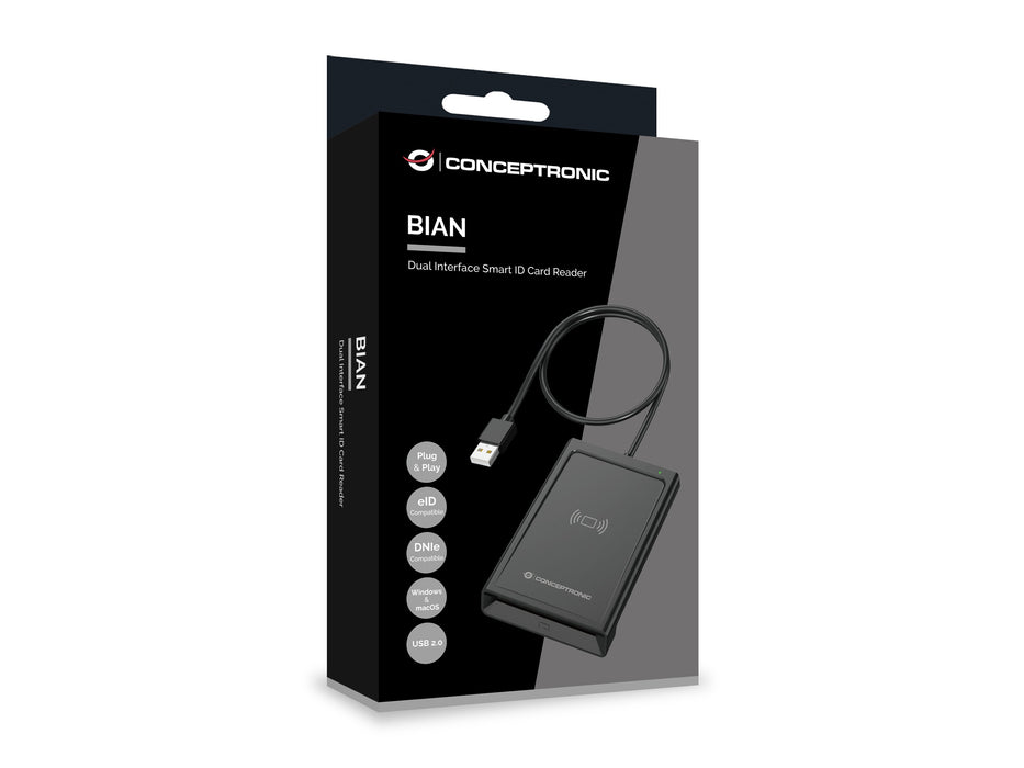 EAN 4015867243589 - Conceptronic BIAN11B lector de tarjeta inteligente Interior USB USB 2.0 Negro imagen 5