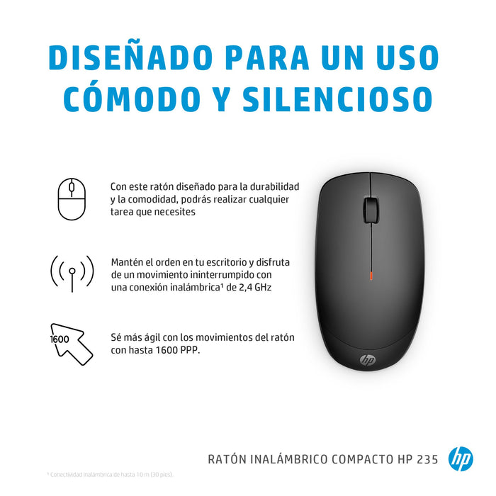 EAN 5715063682432 - HP 235 Slim Wireless Mouse ratón Oficina Ambidextro RF inalámbrico Óptico 1600 DPI imagen 4