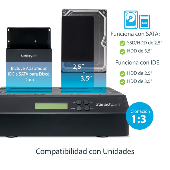EAN 0065030843881 - StarTech.com SATDOCK4U3RE duplicador de datos y soporte Duplicador de HDD (discos duros) Negro 3 copias imagen 7